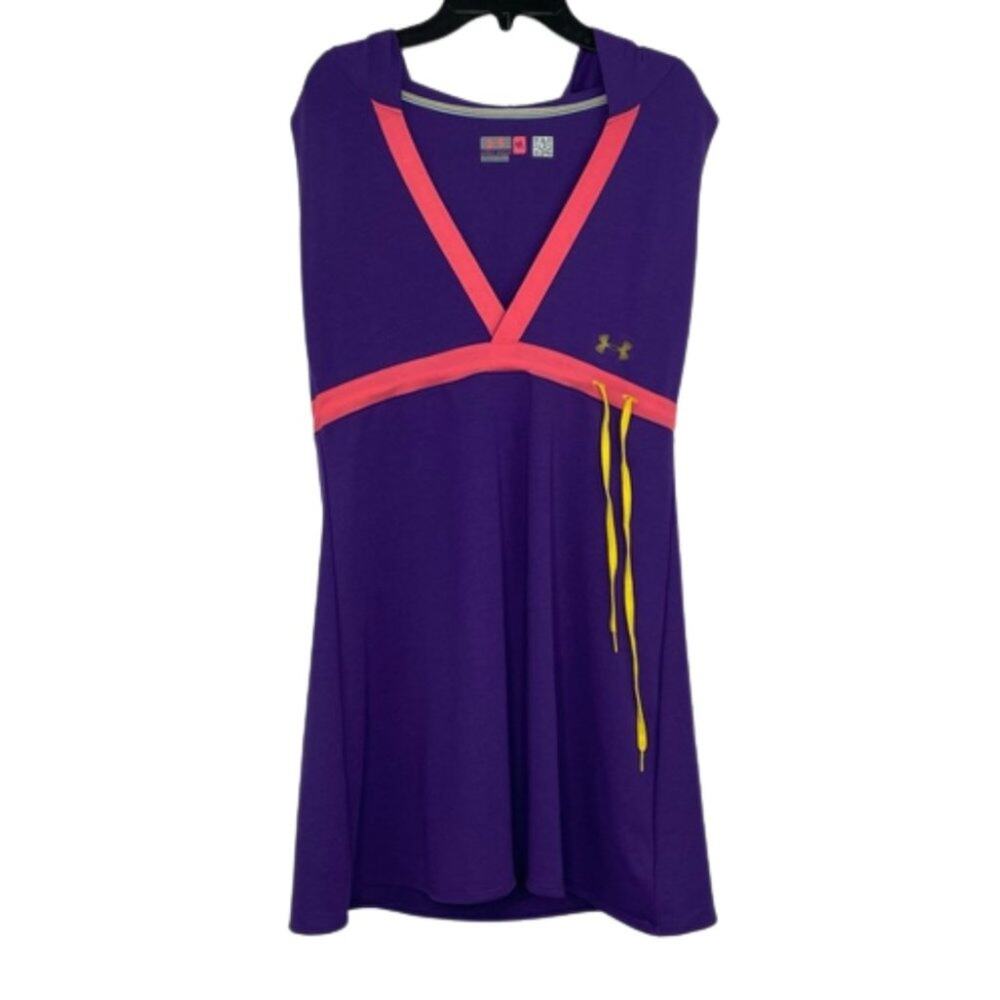 Under Armour MTN purple UA Semi-fitted mini hoodie dress size Medium NWT
